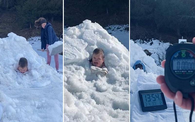 سوئٽزرلينڊ جي شهري برف ۾ دفن ٿيڻ جو انوکو رڪارڊ قائم ڪري ورتو